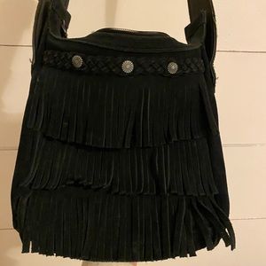 Genuine suede fringe bag. Minnetonka brand.